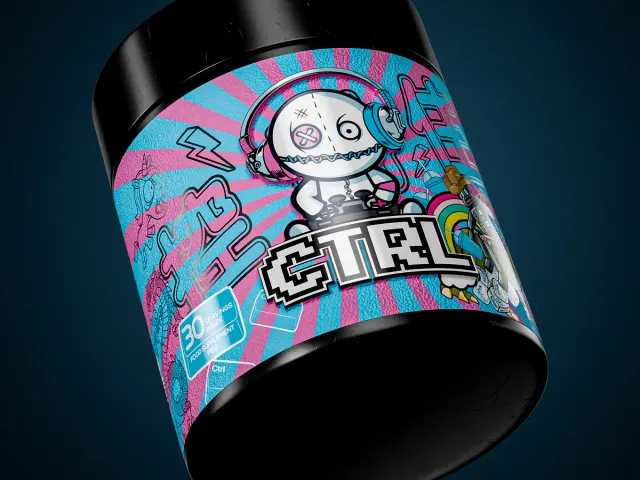 CTRL Energy — Holographic foil + raised tactile