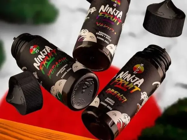 Ninja Vape — White under-print on black
